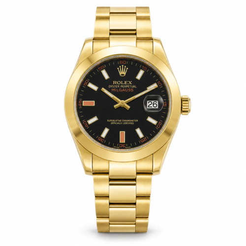 Rolex Milgaus Golden Chain Golden Bezel Black Dial