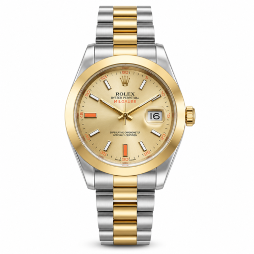 Rolex Milgaus Dual Tone Golden Bezel Golden Dial